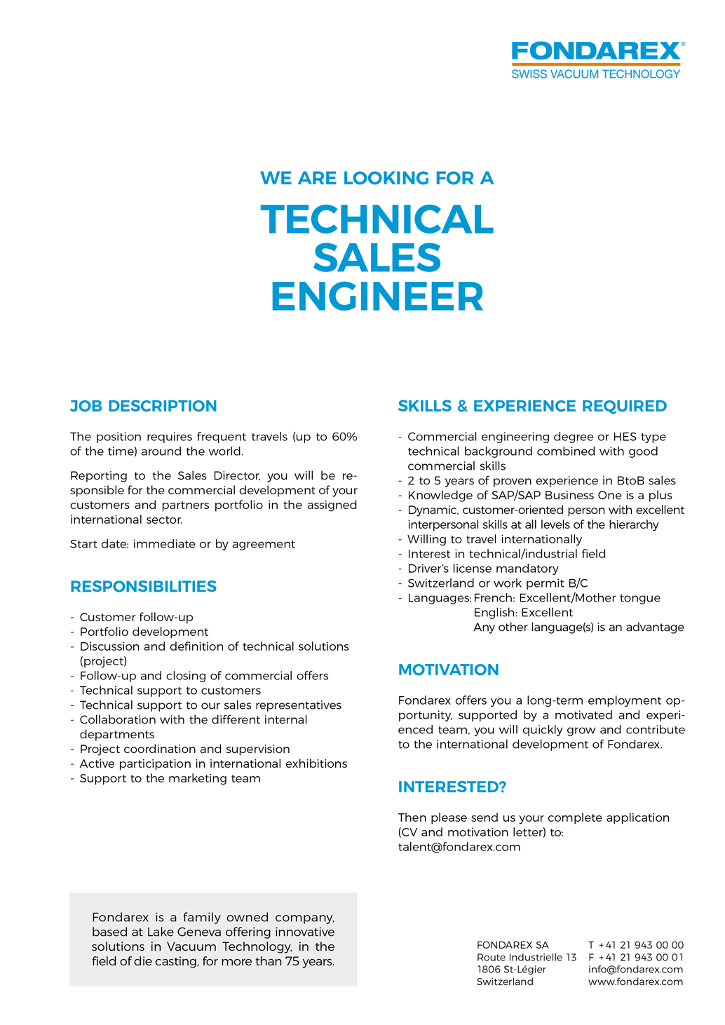 Technical Sales Engineer (F/M)